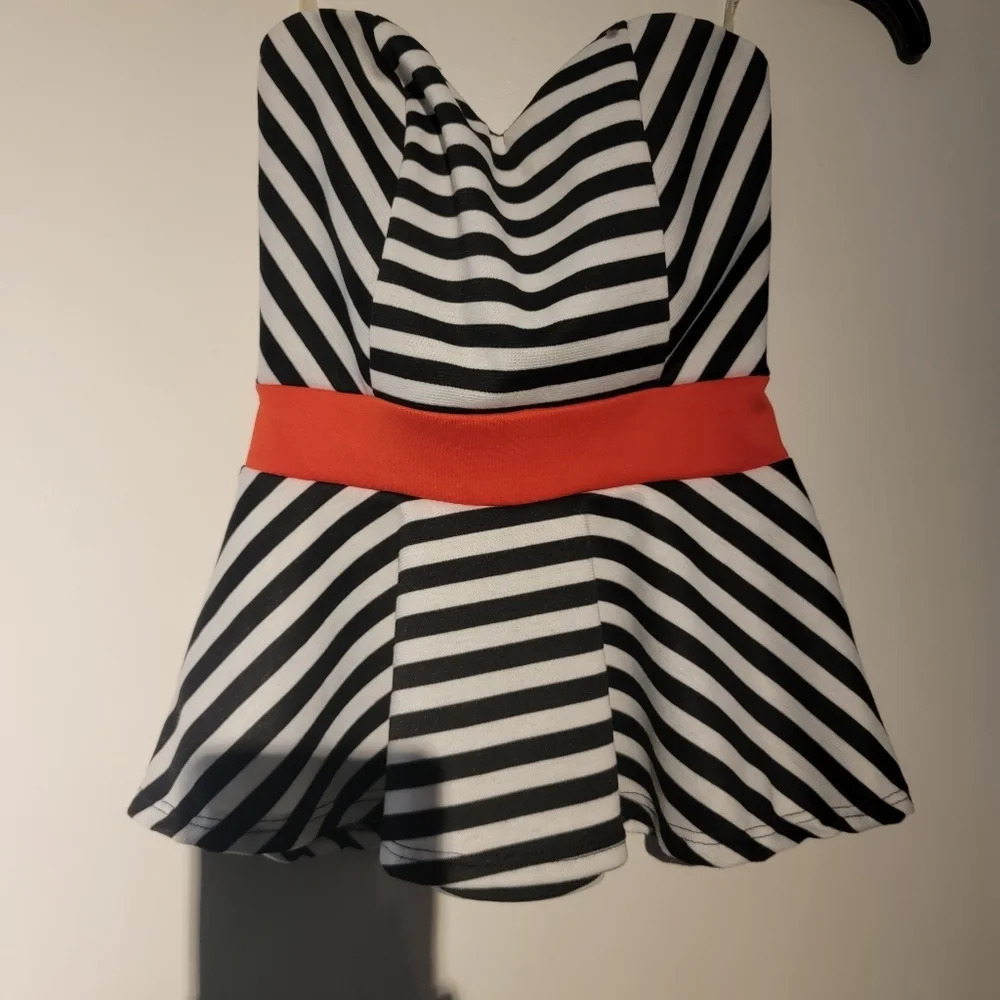 Love Culture Top Small Stripes Bow Fairycore Angelcore Barbiecore pinup y2k